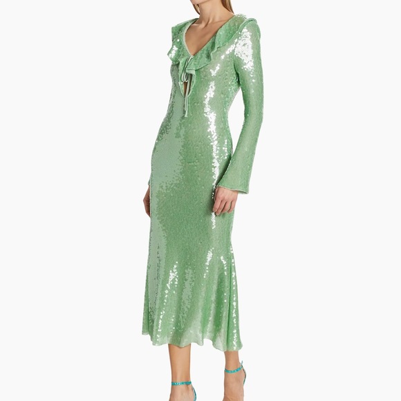 Self Portrait Sequin Ruffled Midi Dress NWT - Picture 5 of 9